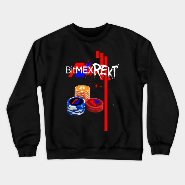 BitMEX REKT Gambler Crewneck Sweatshirt by Destro